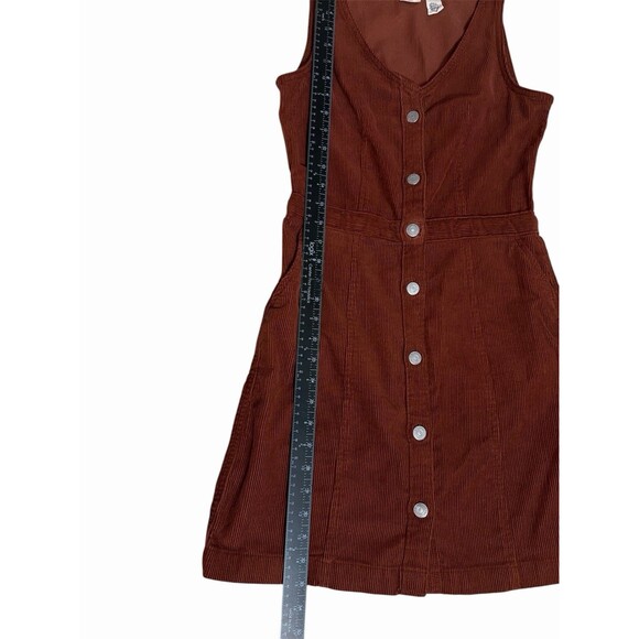 Levi’s XS Corduroy Button Front Mini Dress Brown Sleeveless Casual Vintage Style - Picture 7 of 12